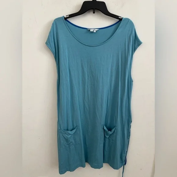 BODEN ADRIANA SOLID BLUE BELTED POCKET DRESS XL #WO163 - Picture 2 of 9
